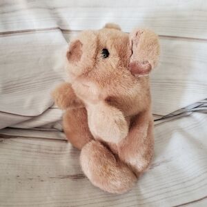 IBT Bon Ton Toys Pink Pig Piglet Plush Hand Puppet Realistic Vintage 11 Inch